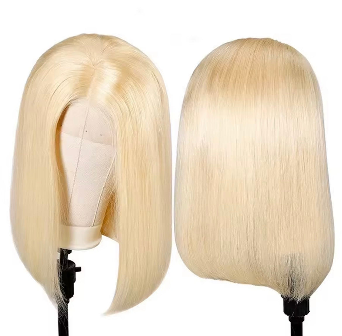 Perruque courte et droite cheveux humain coupe carré