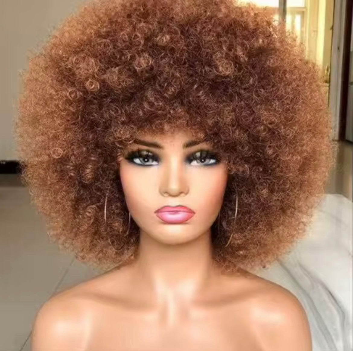 Perruque Courte Bob Cheveux Humains Frisés Afro