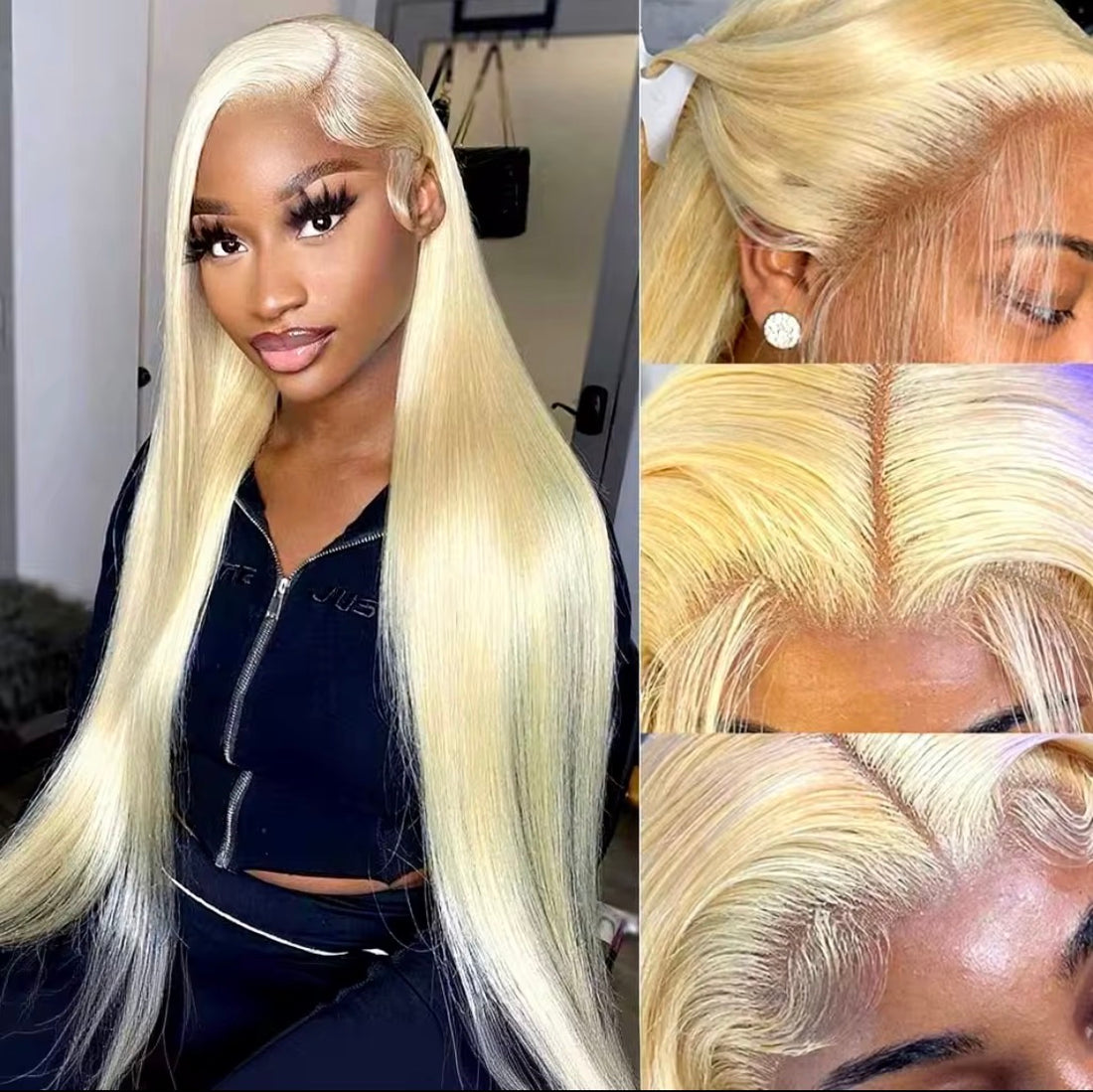 Perruque blonde cheveux humain